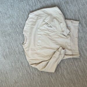 Anine Bing Cream Fleece-Lined Sweatshirt